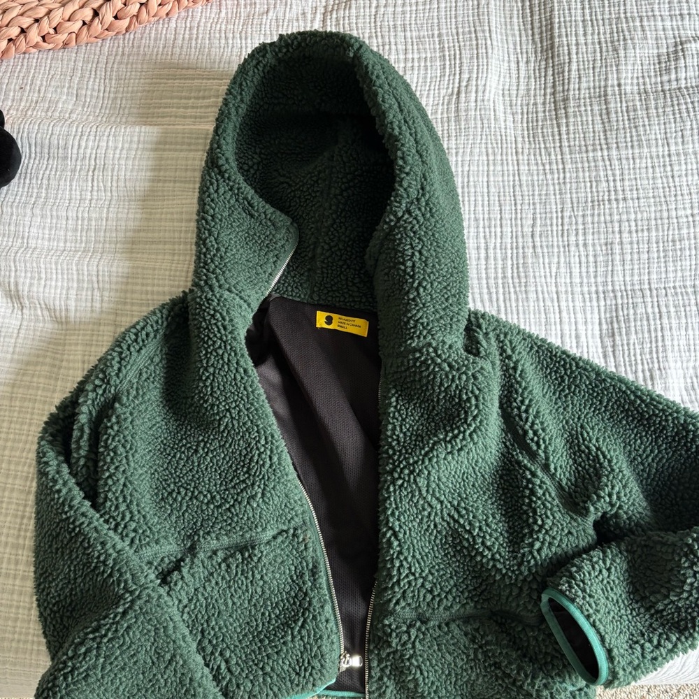 Green Sherpa Hooded Jacket